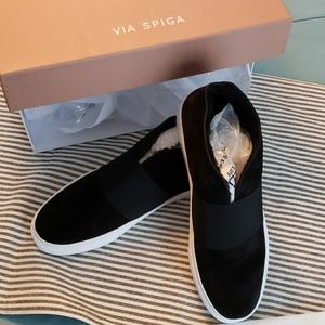 Via spiga flats, black